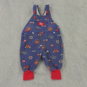 Vintage Oshkosh Overalls Infant Boys Car Racing Theme All‎ Over Print Rare